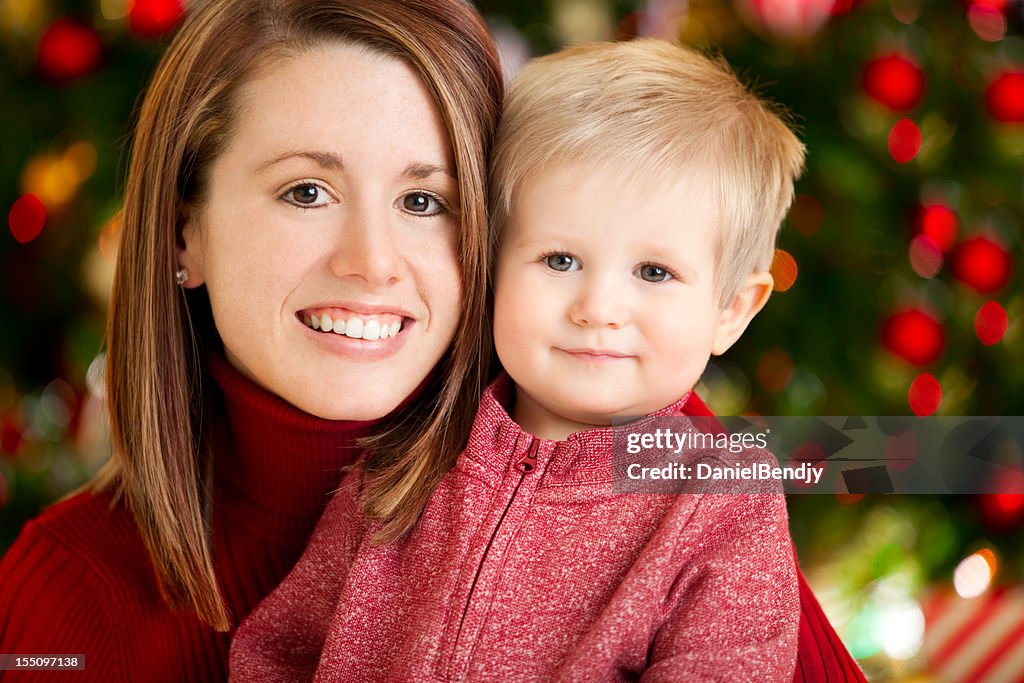 Mother & Son Holiday Portrait