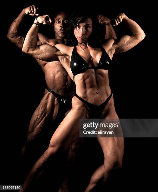 bodybuilders - bodybuilder contest stock pictures, royalty-free photos & images