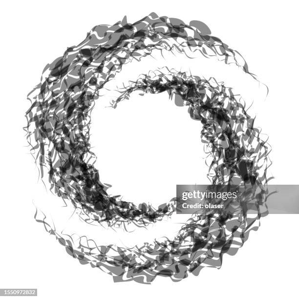 textured 3d donut shape - intersecting circles stock illustrations