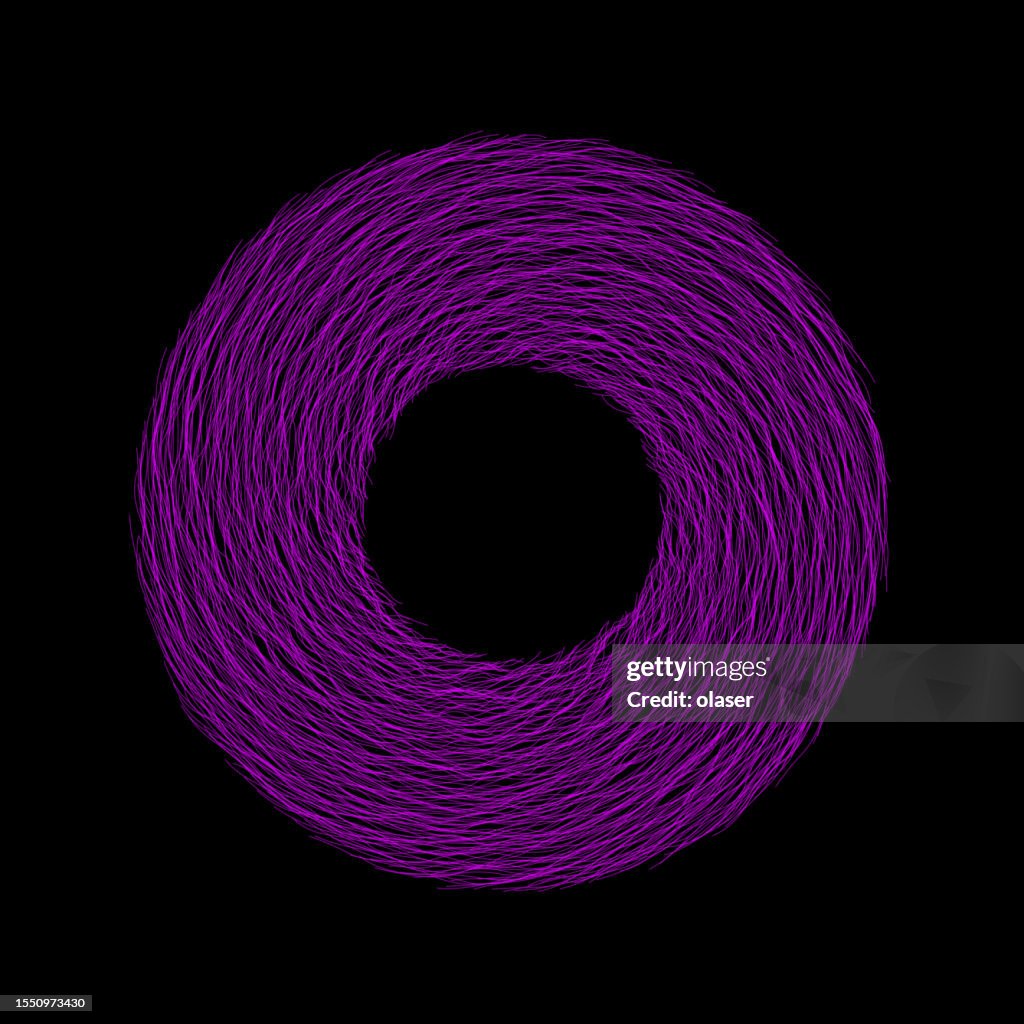 Circular Vortex Pattern Uneven Purple Circular Vortex Line Pattern In Donut Shape High-Res ...