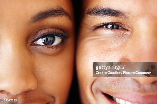 detailed shot of couple - face close up bildbanksfoton och bilder