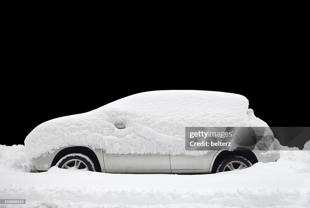 Snow covered car