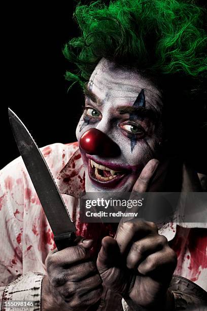 evil vampire clown - killer clown stock pictures, royalty-free photos & images