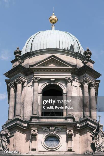 front view of berlin cathedral's tower in berlin, germany. - kleinere sehenswürdigkeit ストックフォトと画像