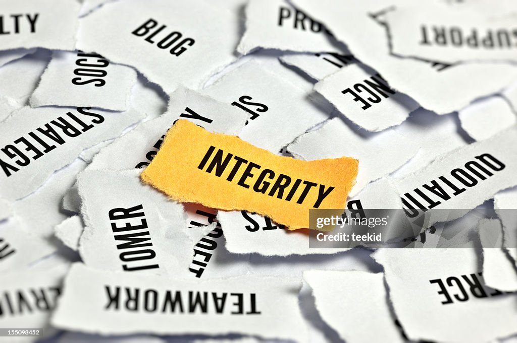 Integrity Word On Paper