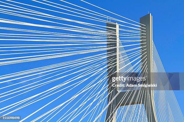 cable-stayed bridge - breslau stock pictures, royalty-free photos & images