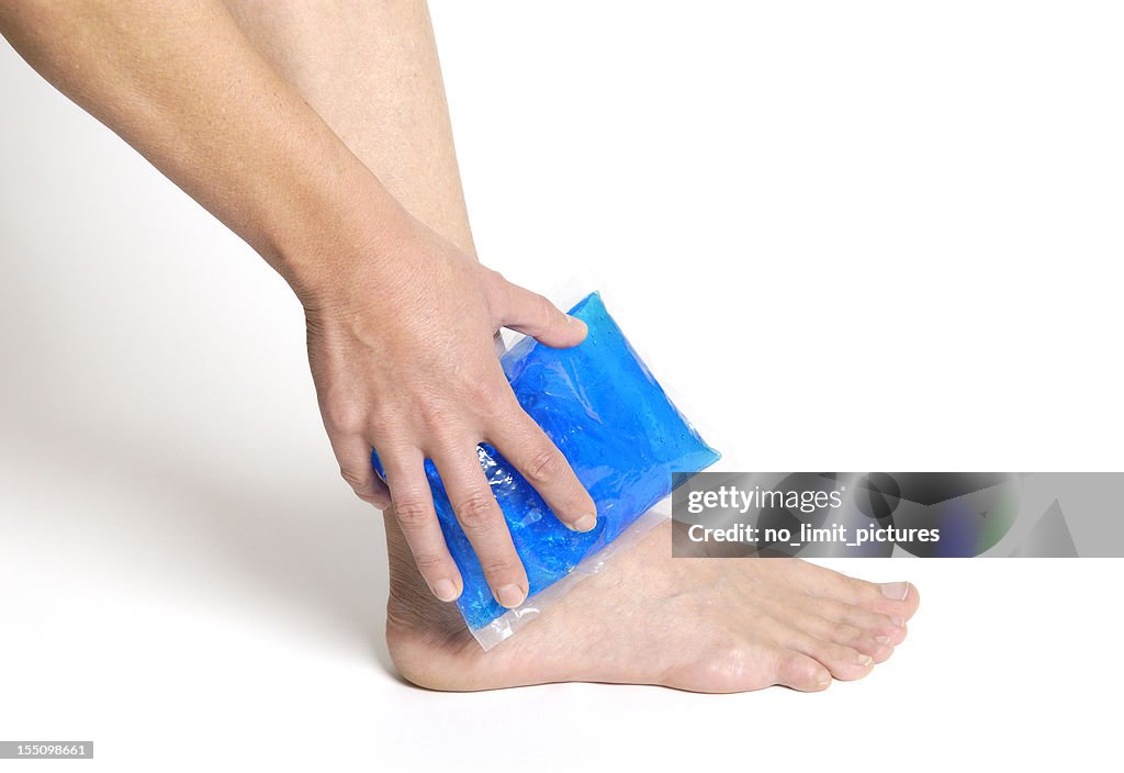 Gel pack on ankle