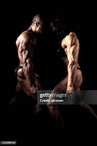 competing bodybuilders - vein muscle stock pictures, royalty-free photos & images
