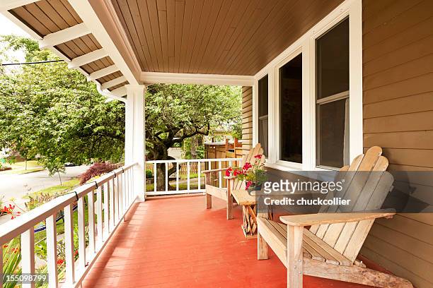 beautiful covered porch - new deck stock pictures, royalty-free photos & images