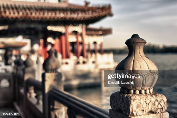 beautiful scene of beijing: beihai park - dongcheng stock pictures, royalty-free photos & images