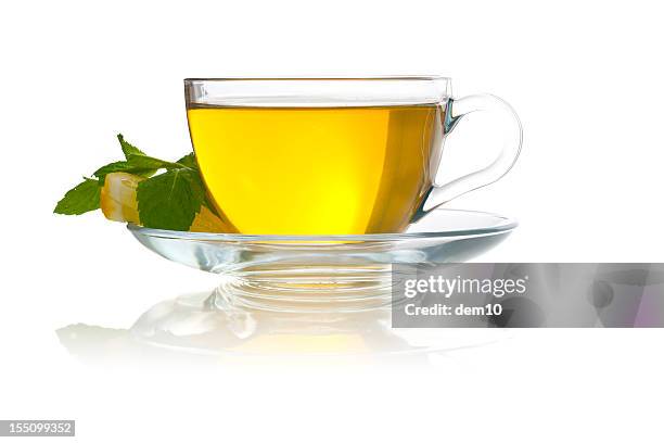 green tea - tea cup on white stock pictures, royalty-free photos & images