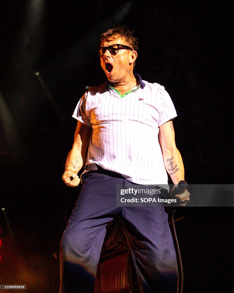 Damon Albarn of Blur Rock band performs live at Lucca Summer...