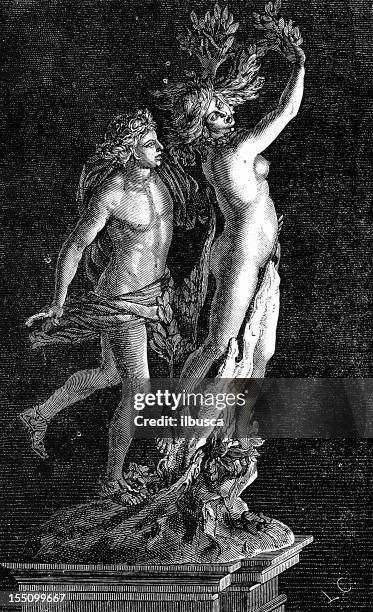 bernini's daphne - giovanni lorenzo bernini stock illustrations