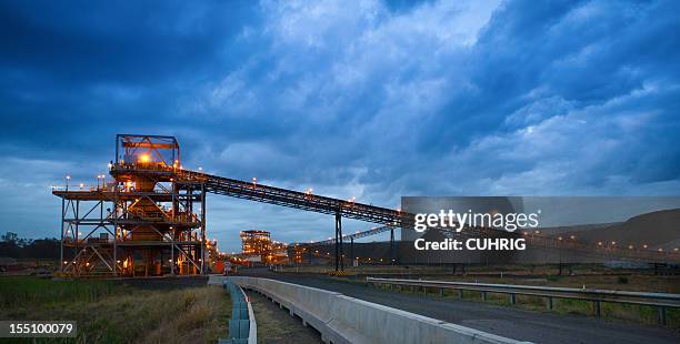coal handling and prep plant chpp at sunset - coal mine stock pictures, royalty-free photos & images