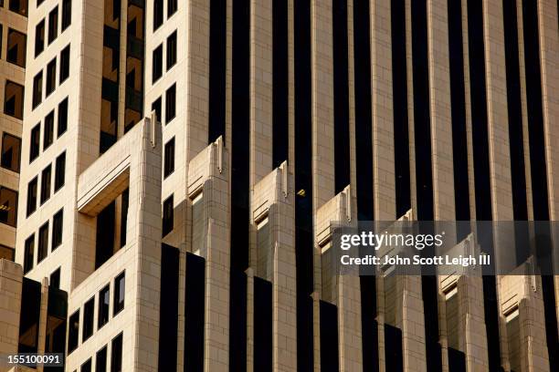 nbc tower spandrels in chicago, close up at 200mm - chicago architecture stock pictures, royalty-free photos & images