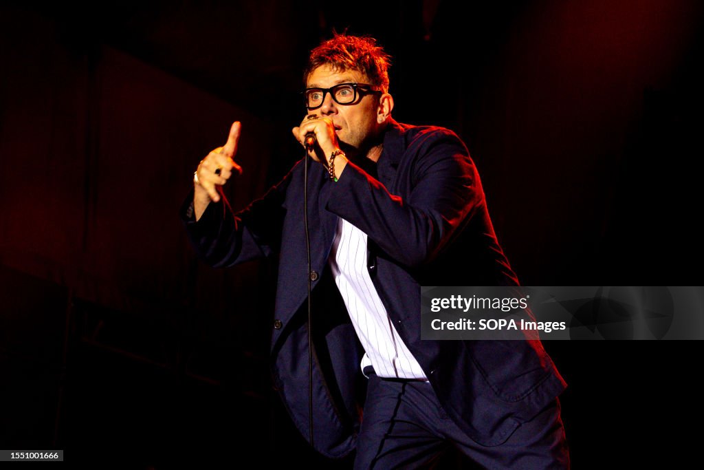 Damon Albarn of Blur Rock band performs live at Lucca Summer...