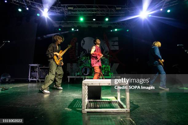 Ryota Kohama, Takahiro Moriuchi, Toru Yamashita and Tomoya Kanki of One Ok Rock Japanese rock band perform live at Fabrique in Milan.