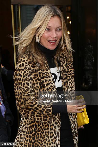 Kate Moss seen leaving The Wolseley restaurant on November 1, 2012 in London, England.