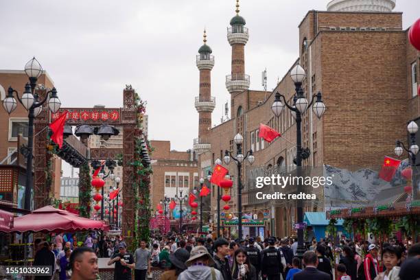 international grand bazaar in urumqi,xinjiang, china - xinjiang stock pictures, royalty-free photos & images