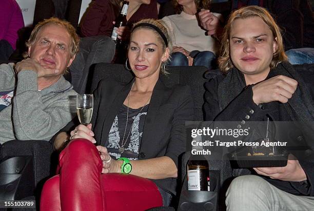 Actor Uwe Ochsenknecht, his girlfriend Kirsten Klicken and his son Wilson Gonzalez Ochsenknecht attend the 'Oh Boy' Premiere at Kulturbrauerei on...