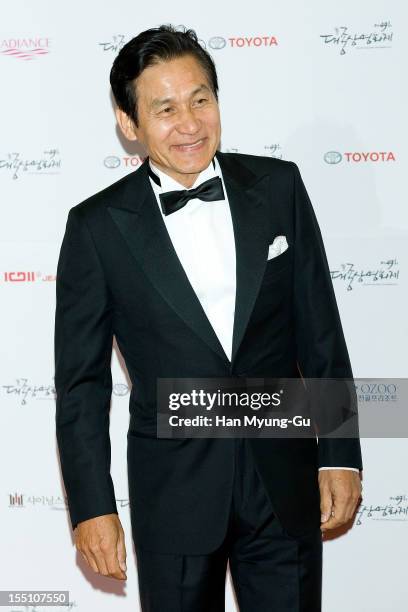 South Korean actor Ahn Sung-Ki attends the 49th Daejong Film Awards at KBS Hall on October 30, 2012 in Seoul, South Korea.