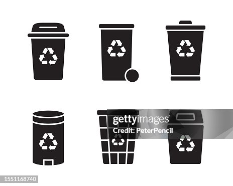 Trash Bin, Trash Can Icons - Vector Set Trash Bin, Trash Can Icons - Vector Set