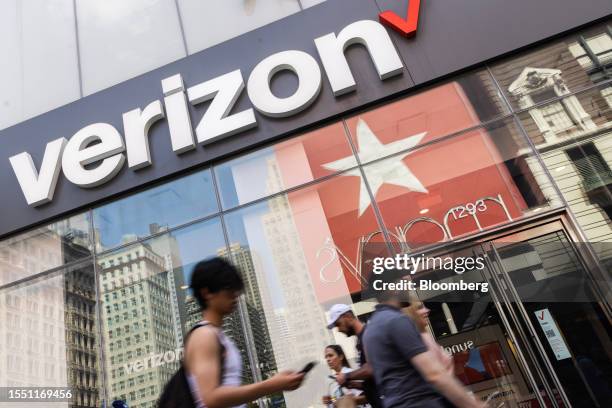 Verizon store in New York, US, on Wednesday, July 5, 2023. Verizon Communications Inc. Is scheduled to release earnings figures on July 25....