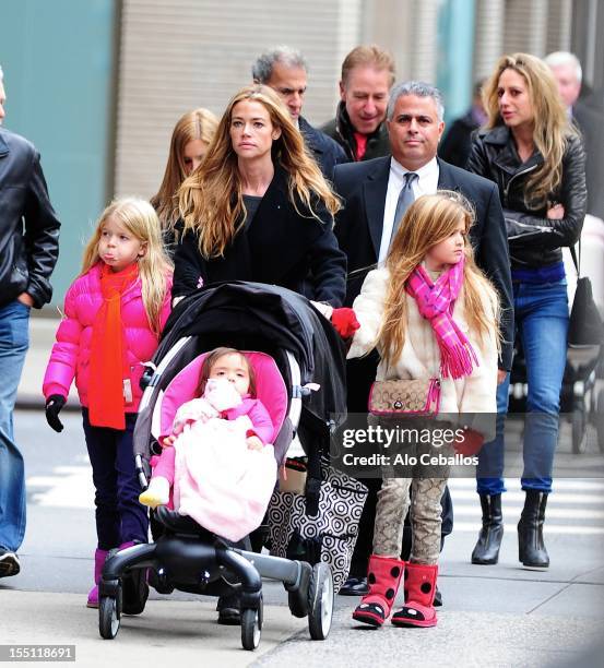 Denise Richards, Sam Sheen, Eloise Joni Richards and Lola Rose Sheen are seen on Madison Avenue on November 1, 2012 in New York City.