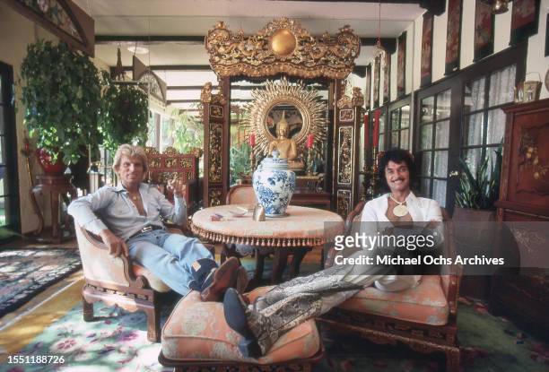 Magicians Siegfried & Roy pose for a portrait at their home in July 1983 in Las Vegas, Nevada.