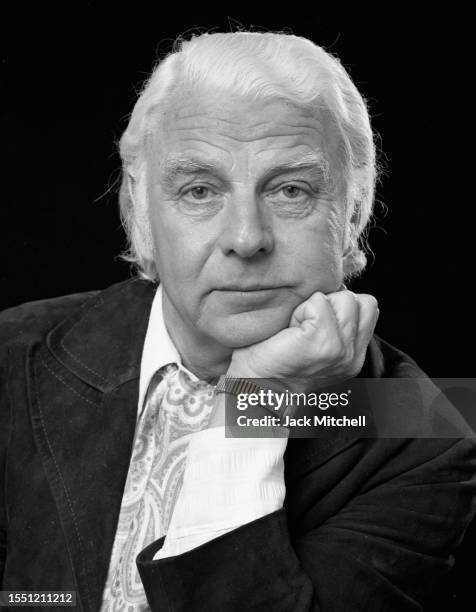 Portrait of Welsh author and actor Emlyn Williams, New York, New York, May 1974.