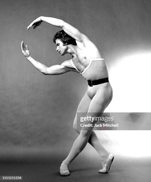 Royal Ballet dancer David Wall performs, New York, New York, May 1974.