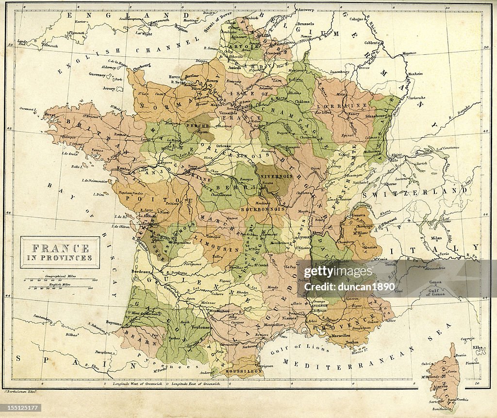 Mapa antigo da França