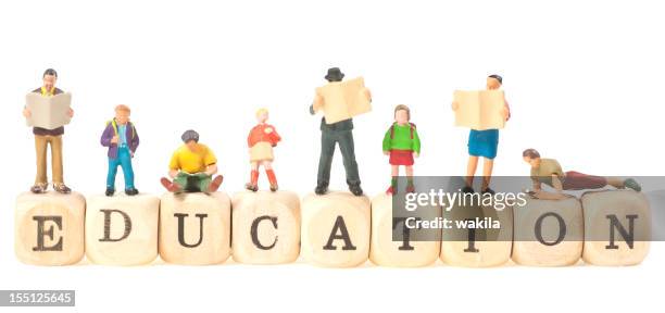 education word abstract with people - miniture stock pictures, royalty-free photos & images