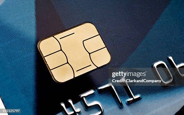 modern smart card chip close up on crediet debit card - embedded chip stock pictures, royalty-free photos & images