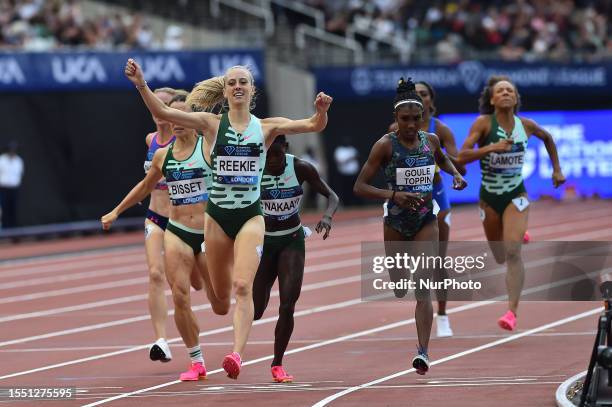 Jemma Reekie wins the Women's 800m during the Wanda Diamond League meeting at the London Stadium in Stratford in London, England, on Sunday 23rd July...