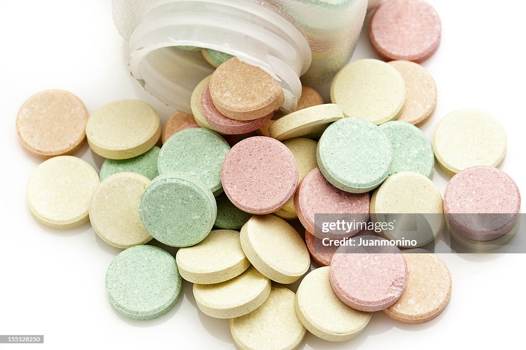 Multicolored Antacid Tablets