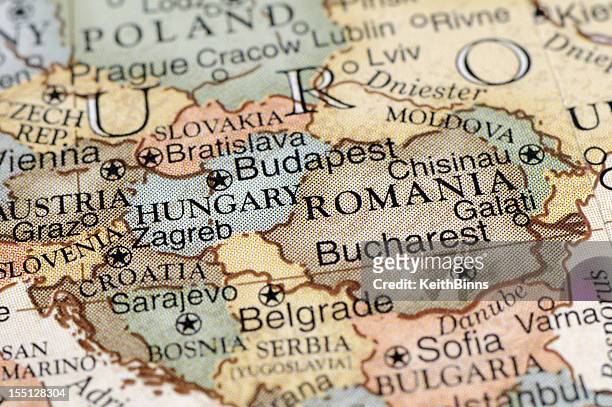 eastern europe - bucharest map stock pictures, royalty-free photos & images