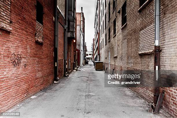 dark grungy alley - alley stock pictures, royalty-free photos & images