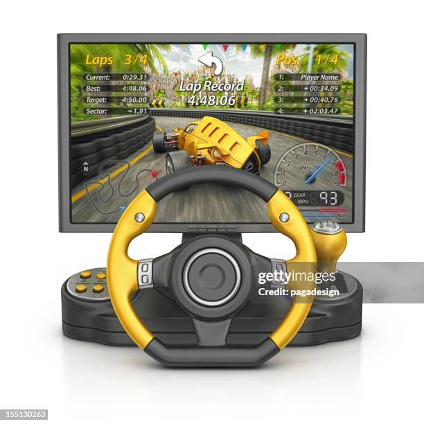 race video game - car racing game stock pictures, royalty-free photos & images