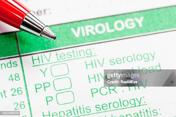 red pen on virology form ordering hiv tests - hiv test 個照片及圖片檔