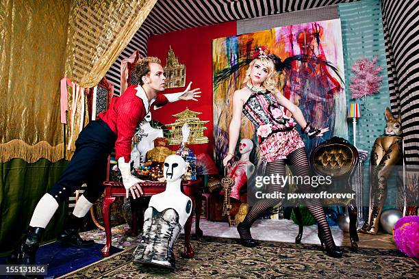 avant-garde gothic fashion - full length male mannequin stock pictures, royalty-free photos & images