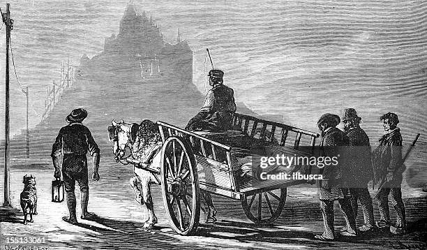 mont saint-michel tragedy - mont saint michel stock illustrations