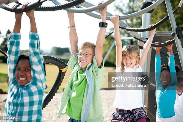 kids playing - jungle gym stock pictures, royalty-free photos & images