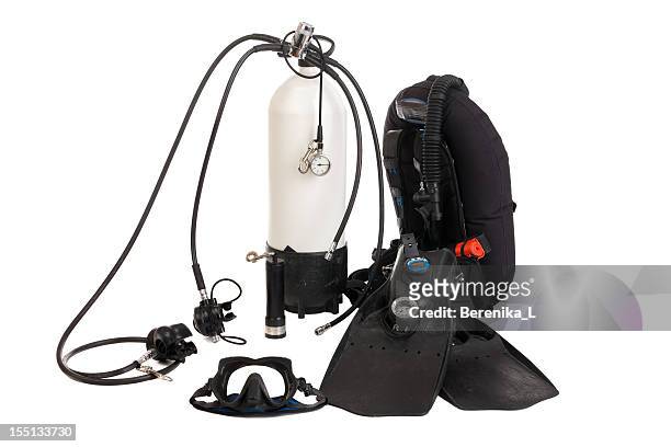 diving equipment - aqualung diving equipment stock pictures, royalty-free photos & images