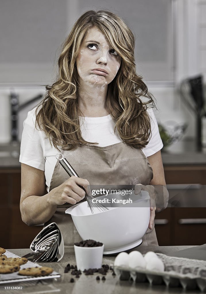 Annoyed Woman Baking