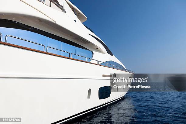 yacht, sea and sky. perfect shape. - luxury yacht stock pictures, royalty-free photos & images