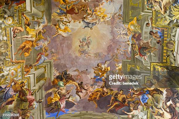 saint ignatius church, sant ignazio, rom, italien - fresko stock-fotos und bilder