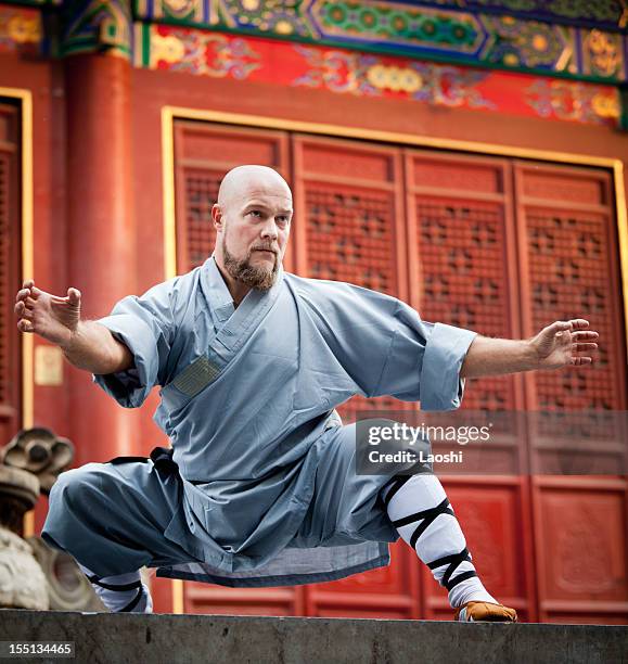 shaolin monk - practising tai-chi stock pictures, royalty-free photos & images