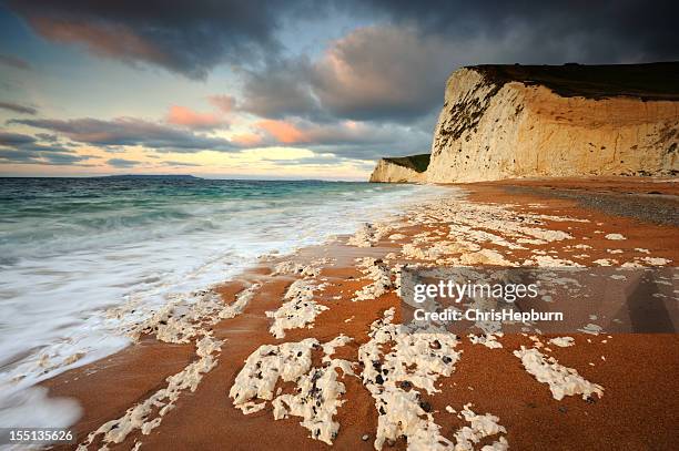 bat's head, purbeck hills, dorset - durdle door sunrise stock pictures, royalty-free photos & images