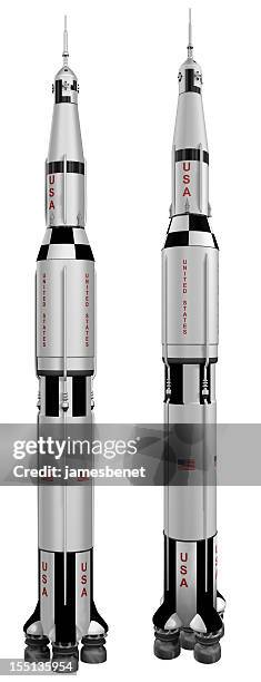 saturn v-rakete 3d - apollo 11 stock-fotos und bilder